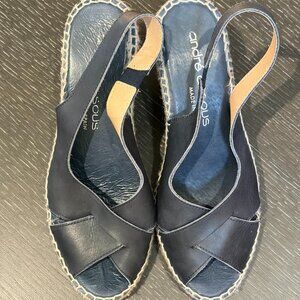 Andre Assous Light Navy Wedge Espadrille